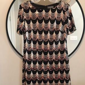 Luxology Sequin Dress BLK/Gold, Sz 10